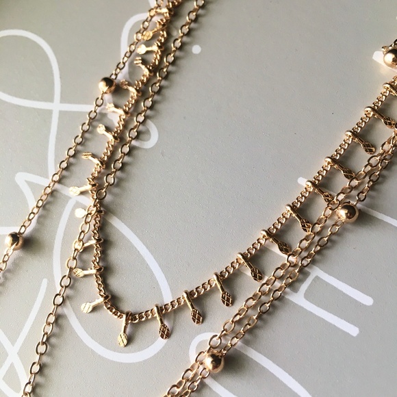 Tribal Layered Hammered Coin Pendant Gold Necklace - Picture 4 of 8